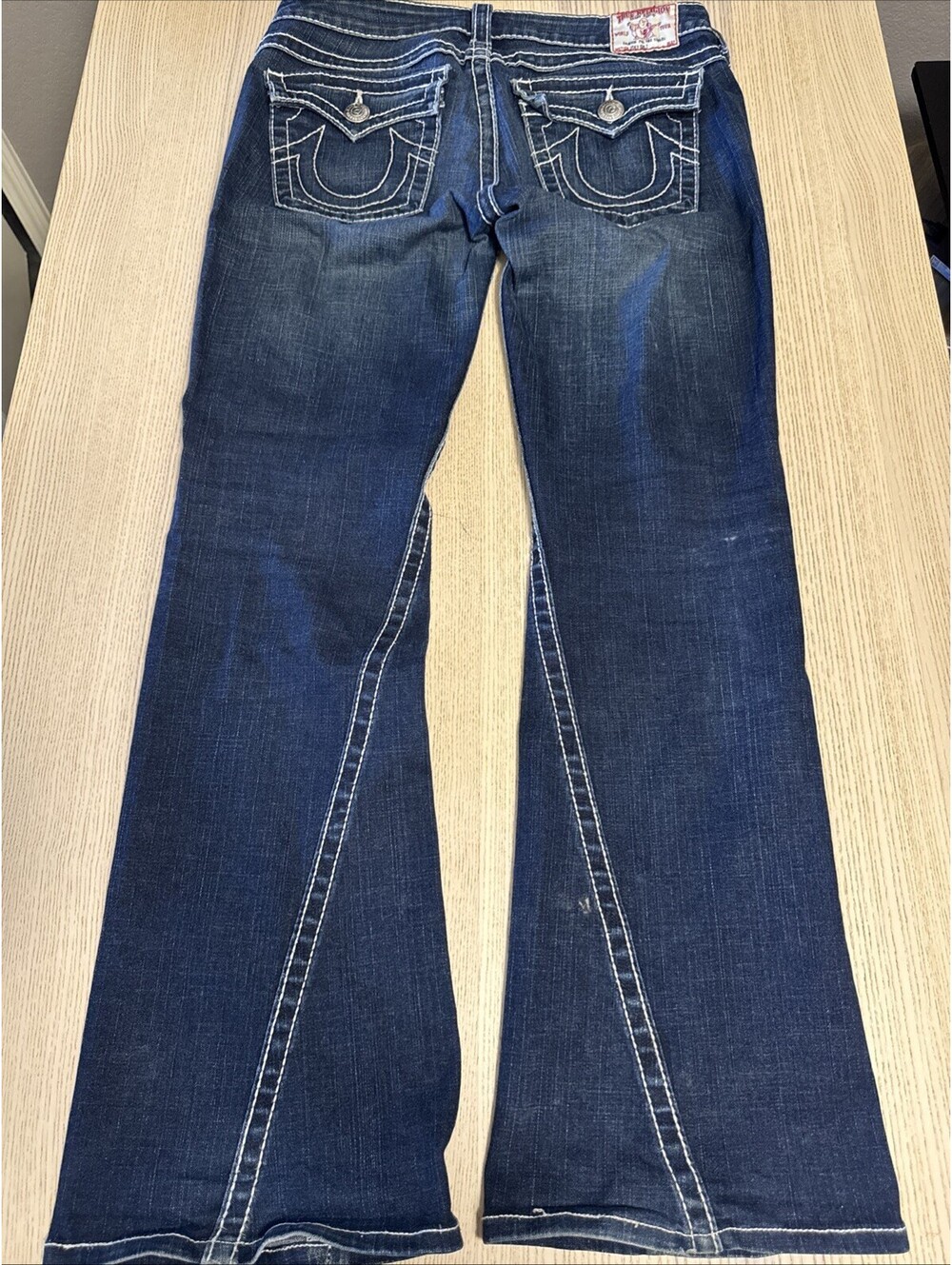 VTG True Religion Joey Big T Flare Jeans Denim Women’s Size 30 Dark Wash USA Y2K